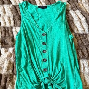 Sanctuary Green Button-Front Tank Top